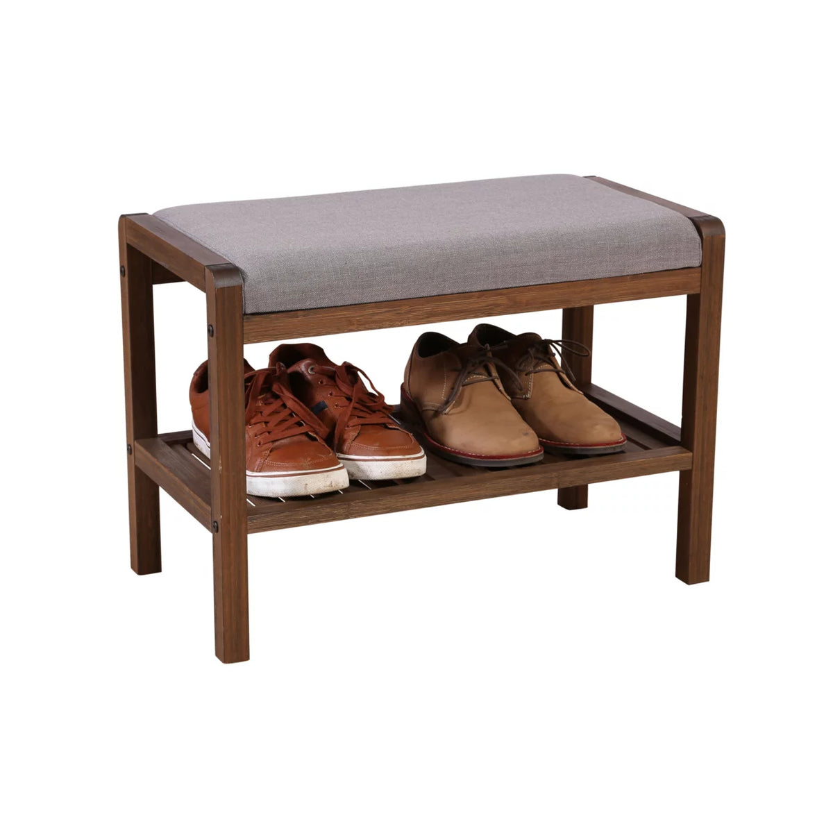 Solid Bamboo Padded Bench Dark Brown D439