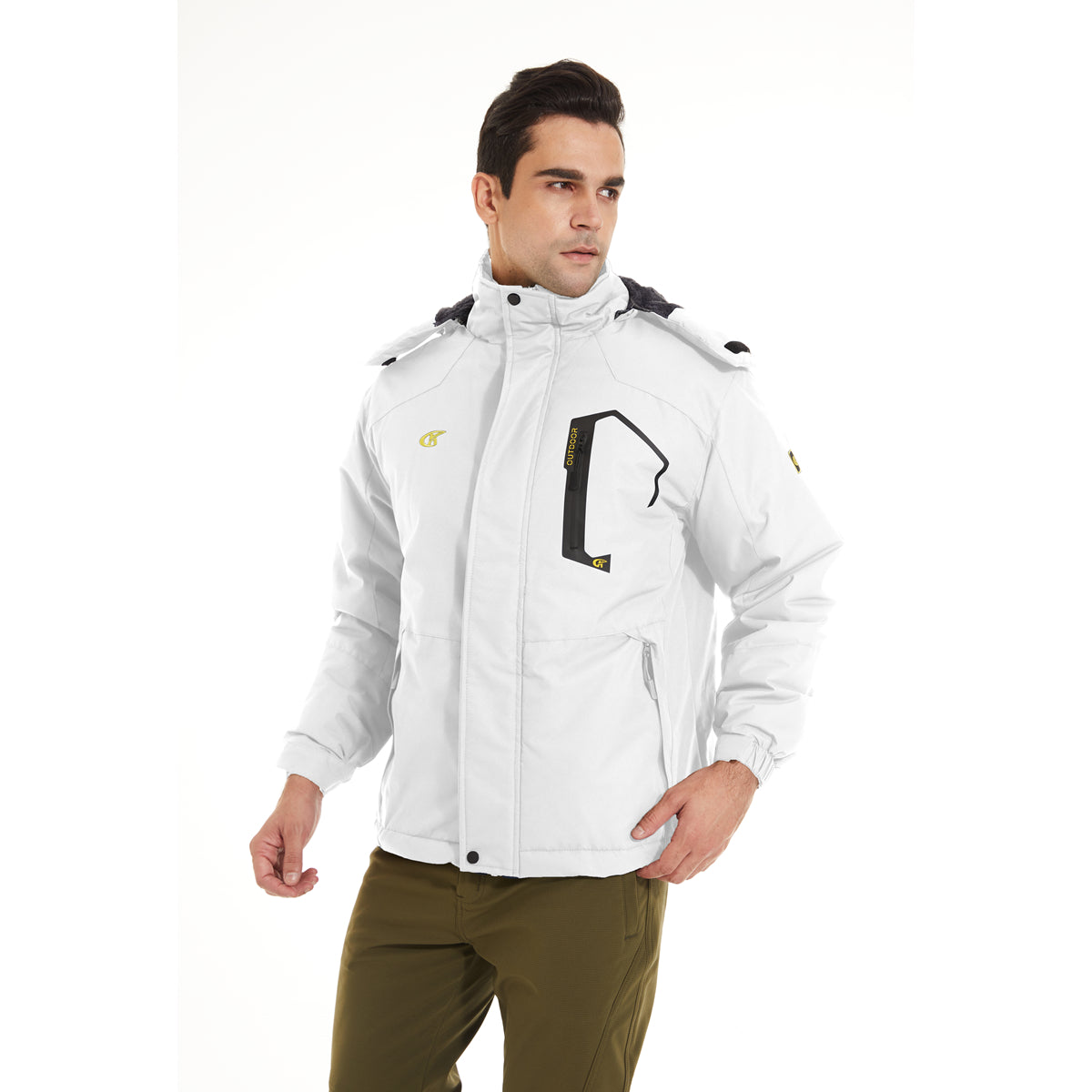 White XXL Waterproof Ski Snowboard Jacket C350243