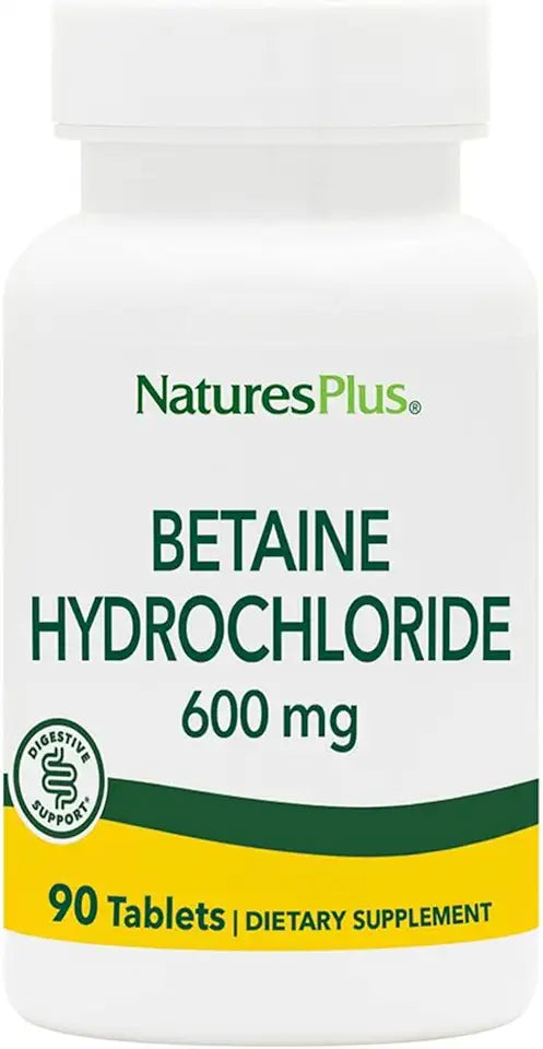 600 mg 90 Tablets Betaine HCl Digestive Support Supplement S343788