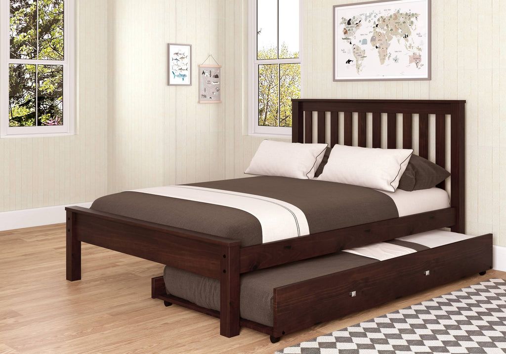 Full Contempo Bed with Trundle Bed Dark Cappuccino Finish U1225