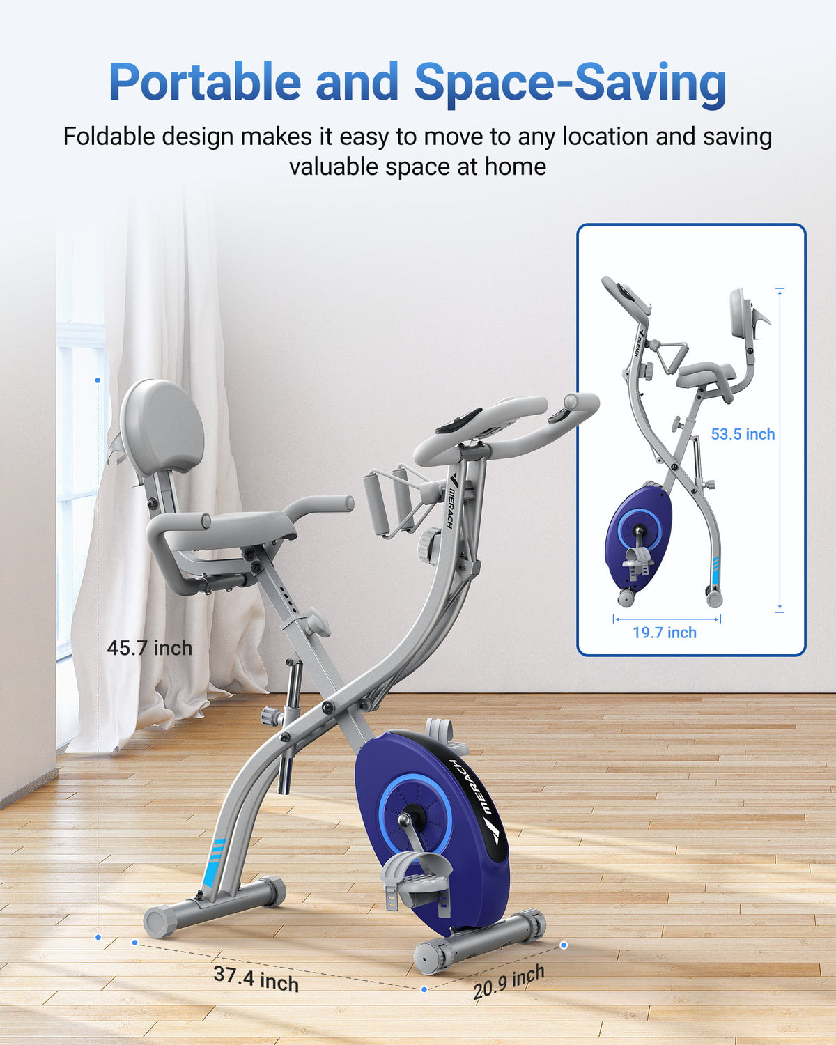 Folding Magnetic Upright Exercise Bike I5888