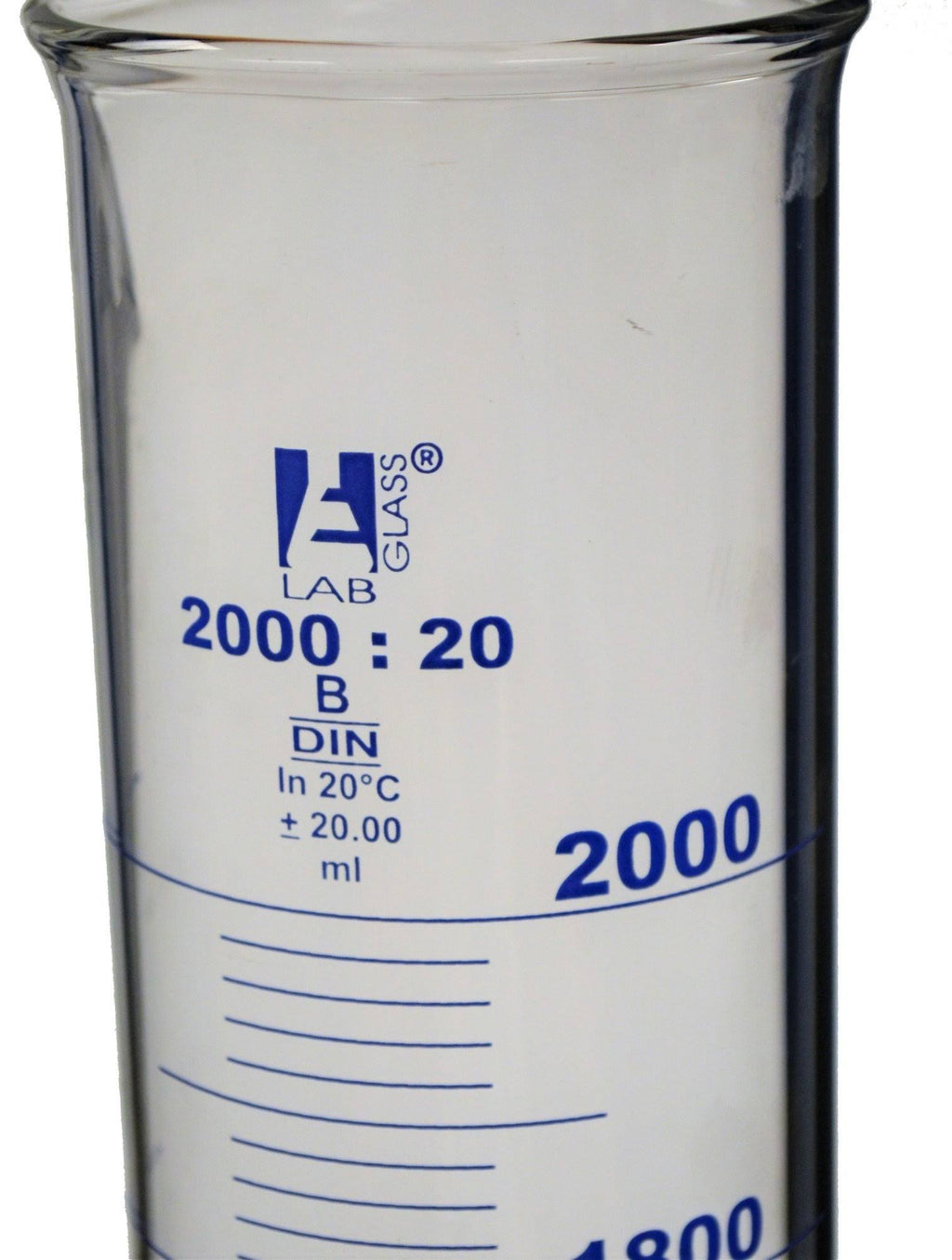 2000ml Borosilicate Glass Graduated Measuring Cylinder with Hexagonal Base R30267