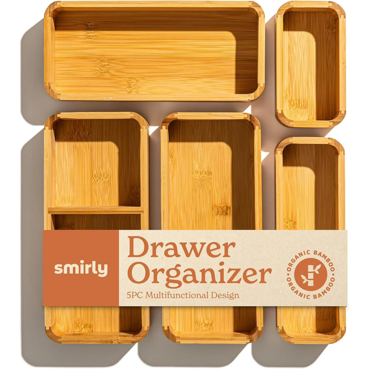 3-Piece Bamboo Kitchen Drawer Organizer Set N385