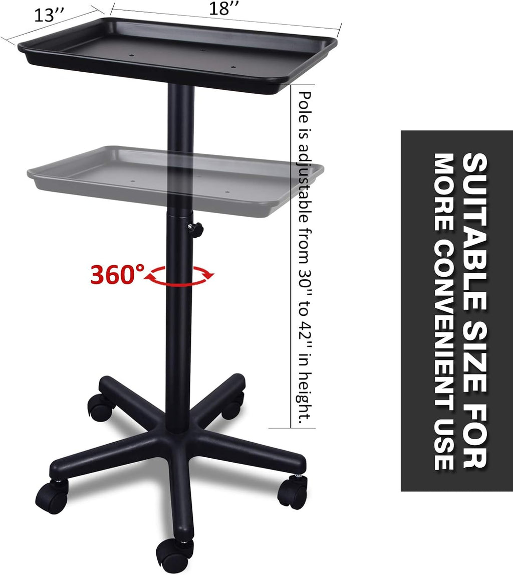 Height Adjustable Salon Rolling Tray on Wheels B1245