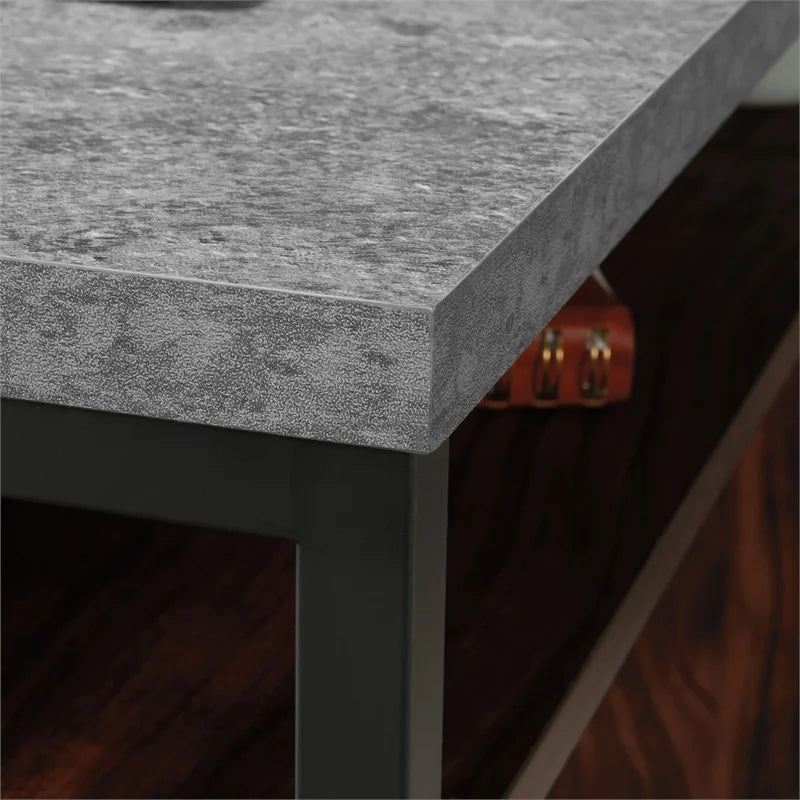 Engineered Wood and Metal Desk in Rich Walnut P967