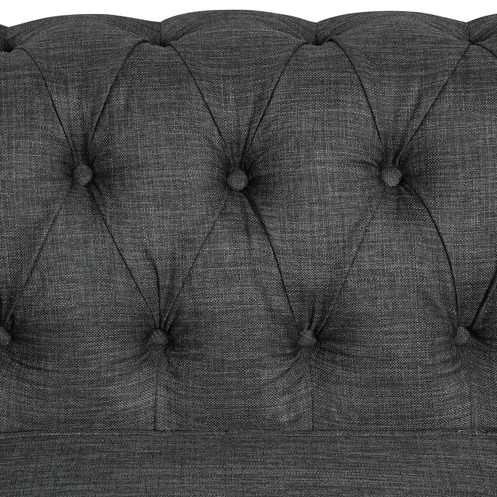 Grey Linen Chesterfield Sofa with Nailhead D574736