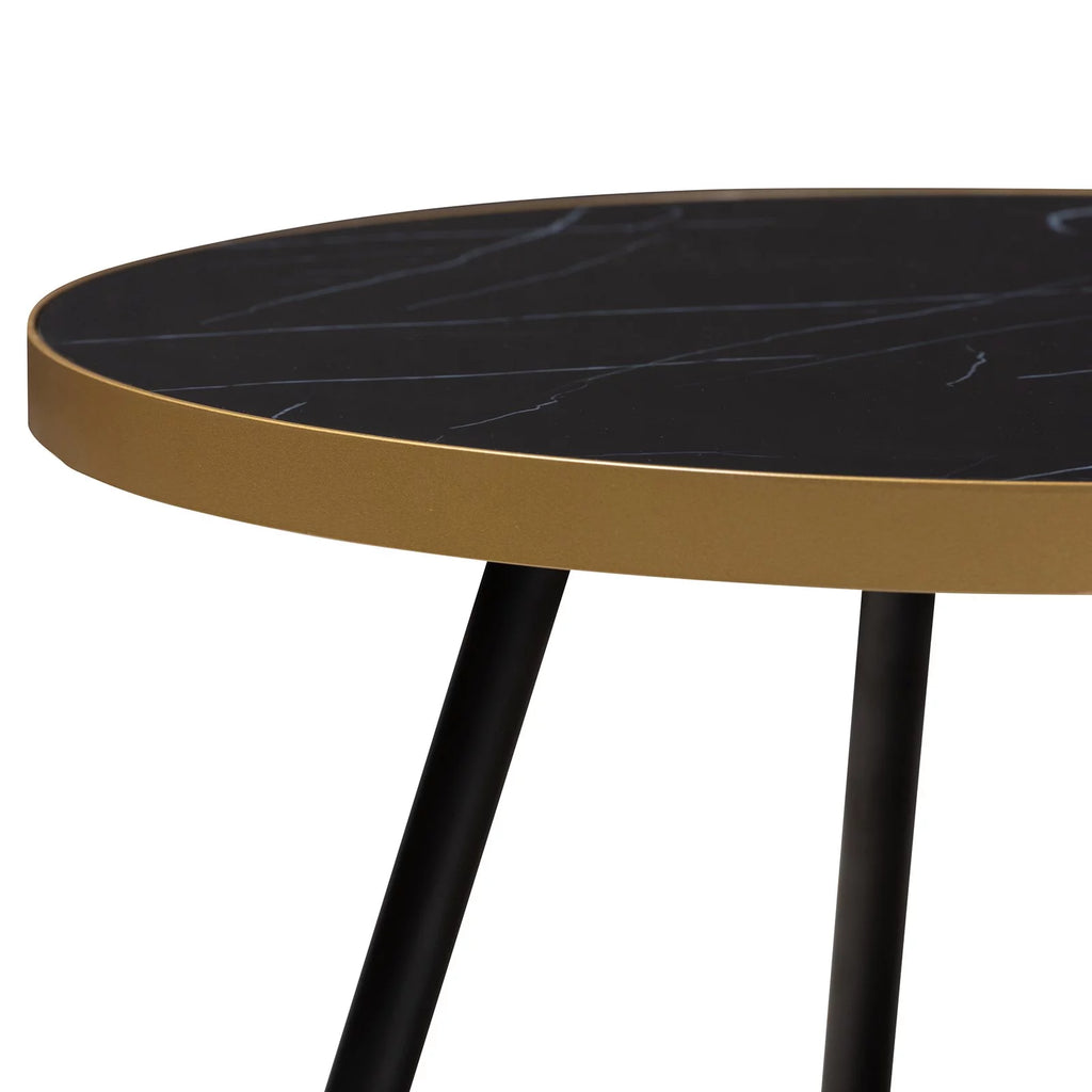 Round Marble Print Metal Coffee Table R93670