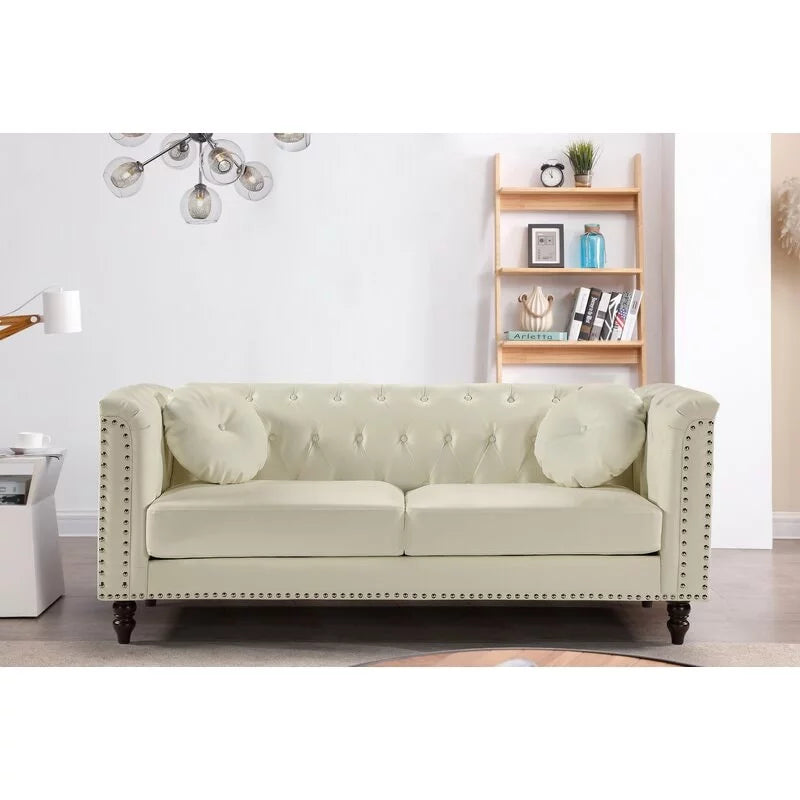 Brown Rolled Arm Sofa D50407