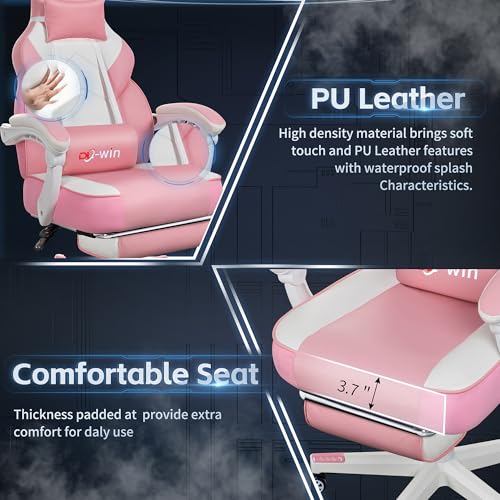 Blue Ergonomic Gaming Chair with Footrest V370584