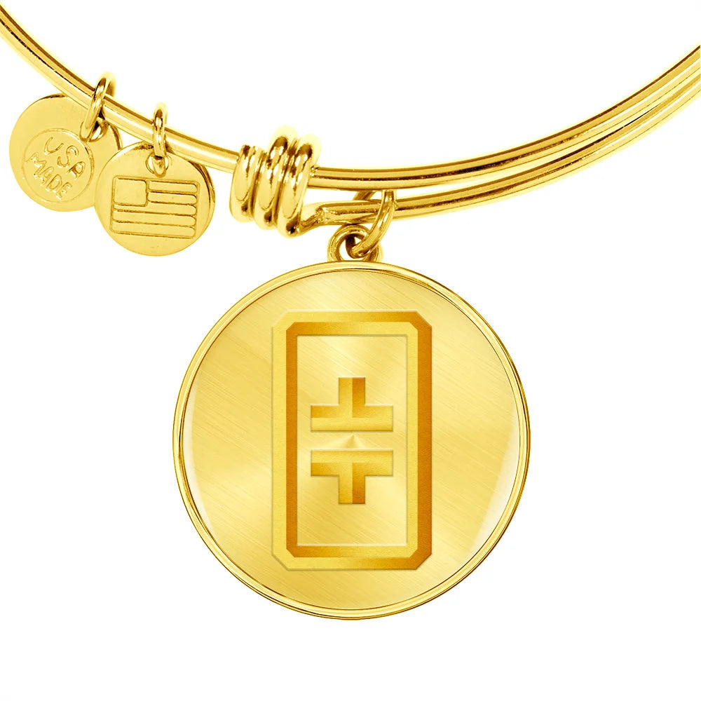 Stainless Steel or 18k Gold Circle Bangle U564093