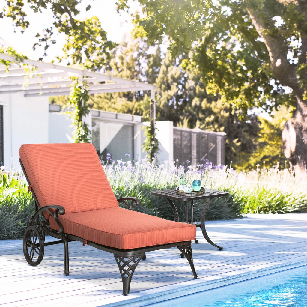 Adjustable Outdoor Chaise Lounge Chair and Side Table Set R29797