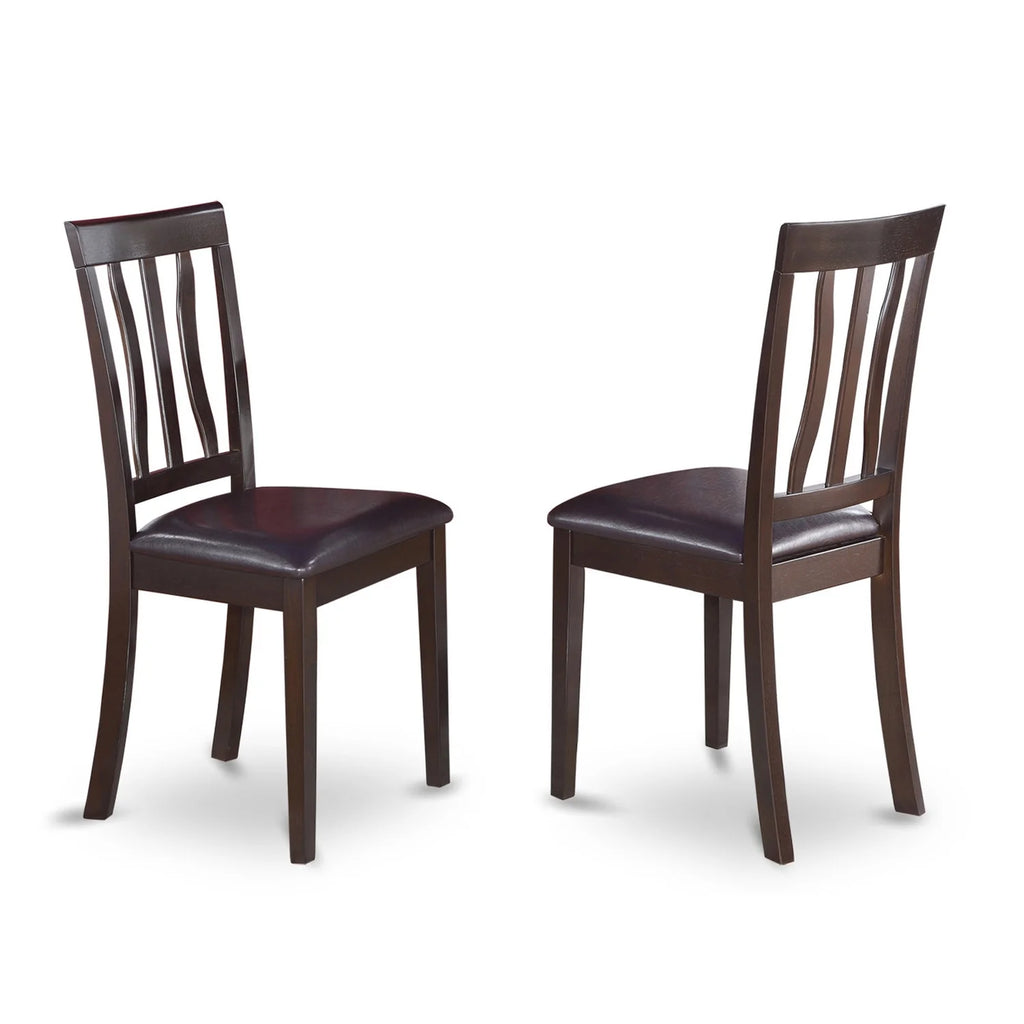 5 Piece Rectangular Dining Table Set with Faux Leather Seat Chairs F2158