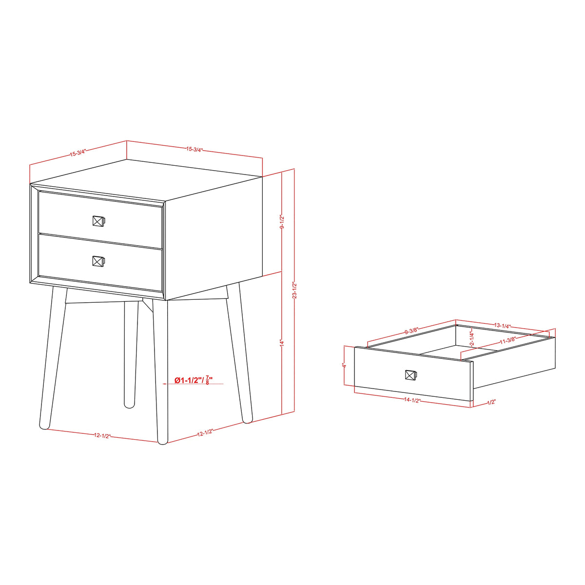 Espresso 2-Drawer Wood End Table L99958
