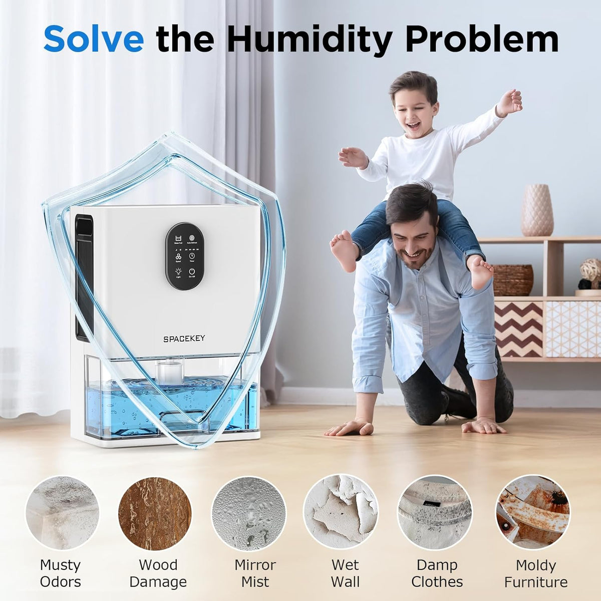 106 OZ Dehumidifier with 7 Color LED Light D99556