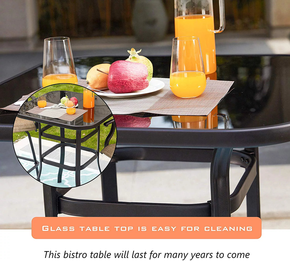 Square Glass 32" x 40" Dining Table Brown N712