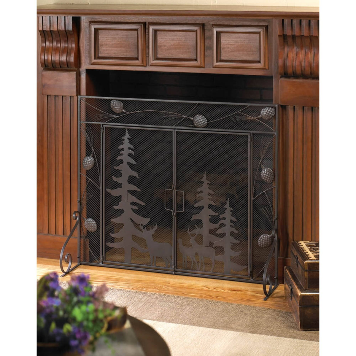 Black Fireplace Screen F4754
