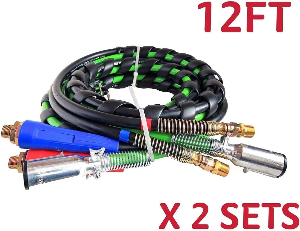 12 Ft 3-in-1 ABS Electrical and Rubber Air Line Hose Assemblies D689