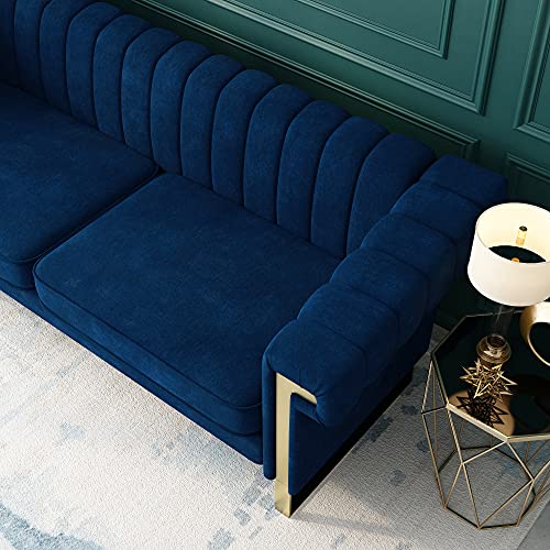 Blue Velvet 3 Seat Couch Sofa O440