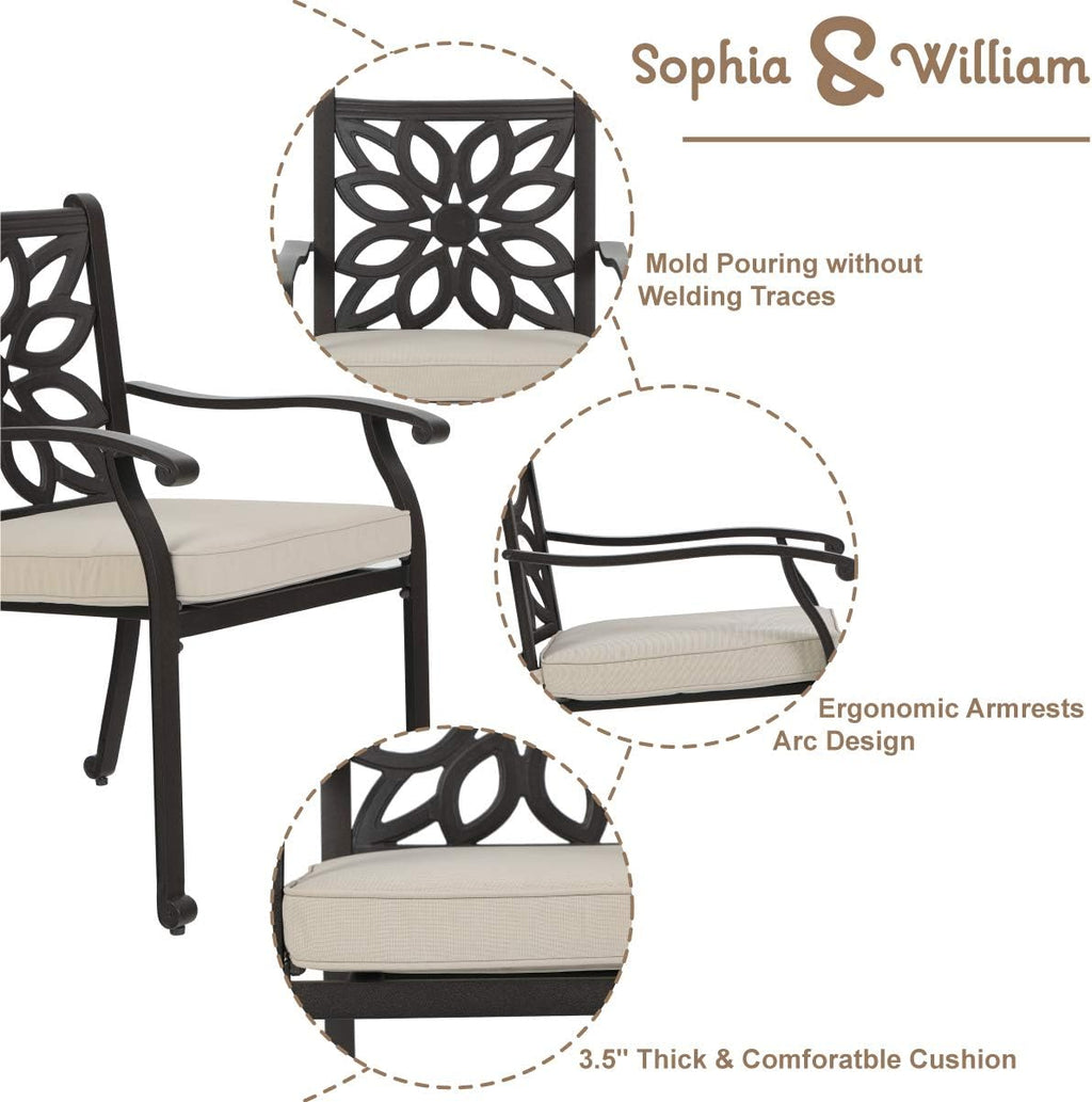 5 Pieces Patio Dining Set with 4 Chairs and 1 Square Table A9445