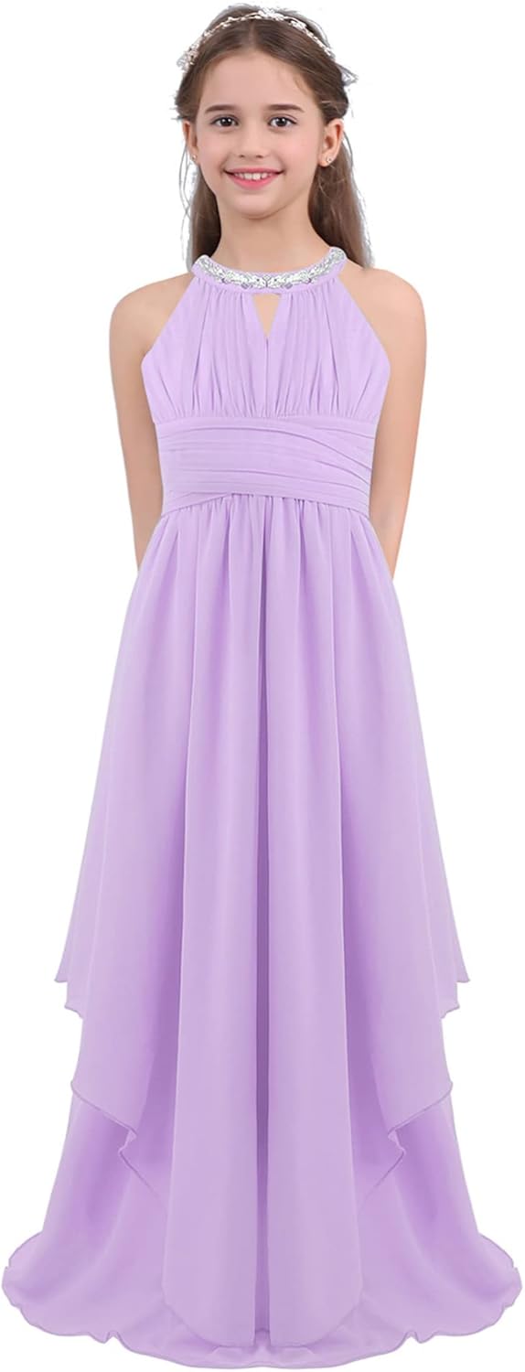Lavender Floral Lace Long Romper Dress P977