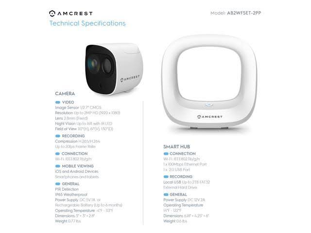 2MP Smart Home Battery Camera System E152