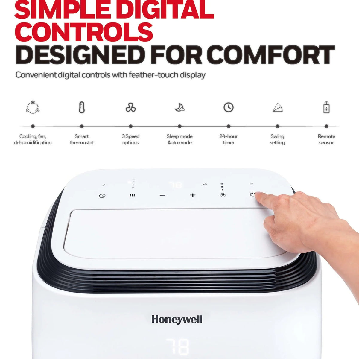 9,900 BTU 115 V 450 Sq. ft. Portable Air Conditioner/Dehumidifier in White U1313