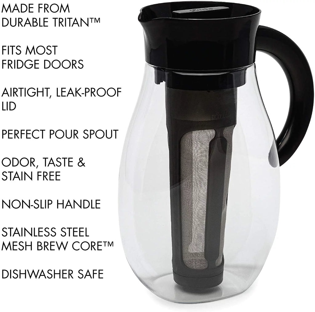 Airtight Cold Brew Coffee or Iced Tea Maker 2.7 Quart Black L2144