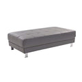 Gray Faux Leather Ottoman B126743