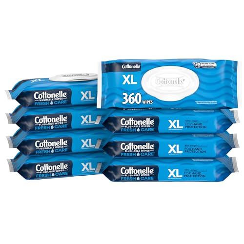 Flushable Wet Wipes, 8 Flip-Top Packs, 336 Total Wipes T20389