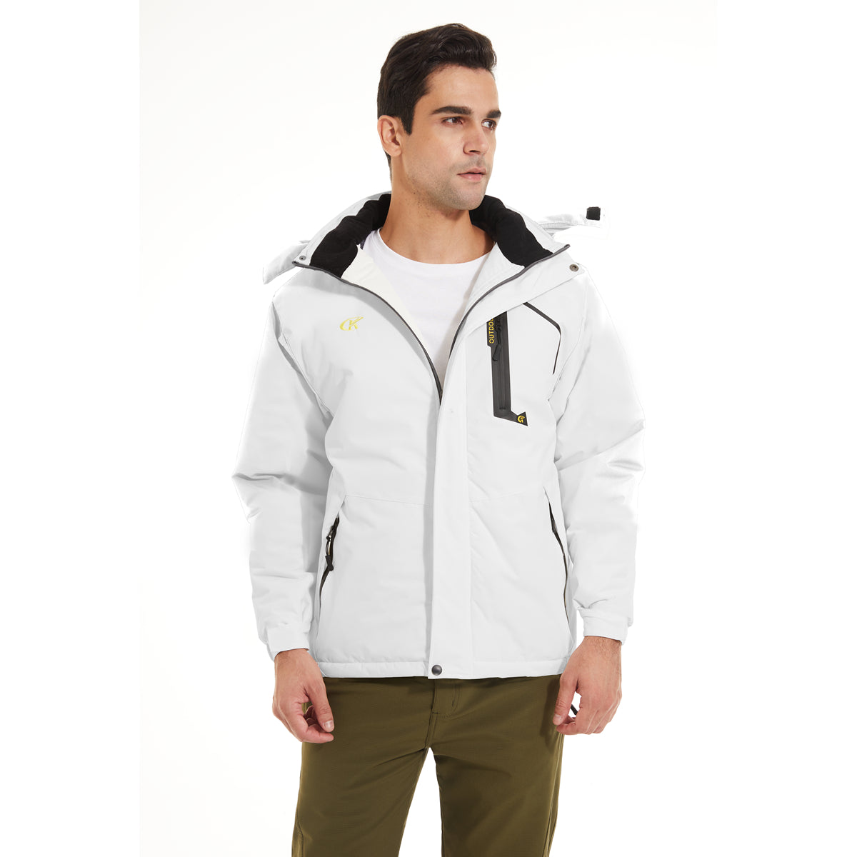 White XXL Waterproof Ski Snowboard Jacket C350243