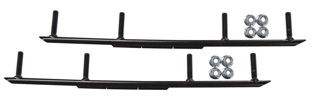 Green Razor Snowmobile Skis with 4" Round Bars Complete Kit R646169