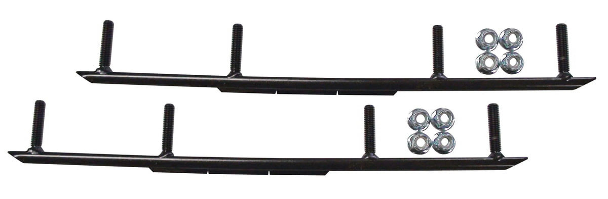 Green Razor Snowmobile Skis with 4" Round Bars Complete Kit R646169