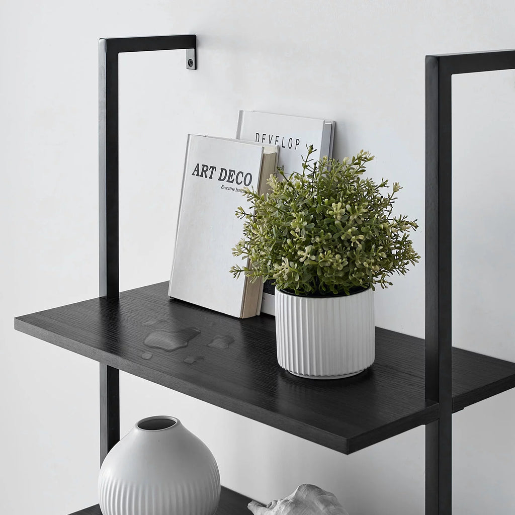 5 Tier Black Wall Mount Bookshelf Z717058