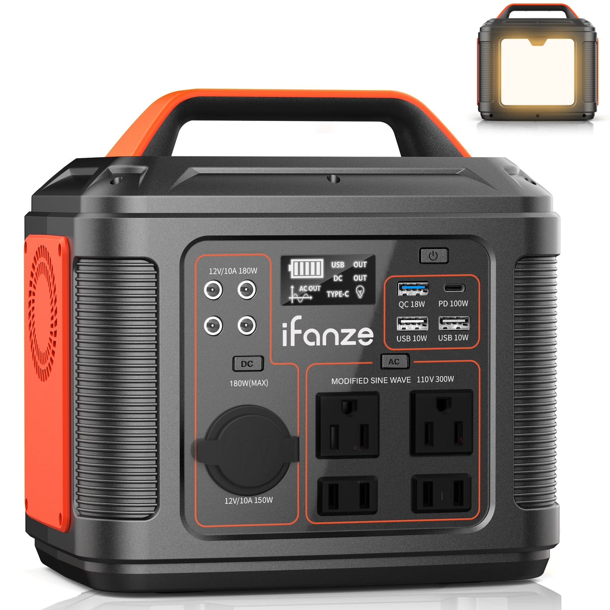 Portable Power Station 300W 296Wh 80000mAh Black P301313