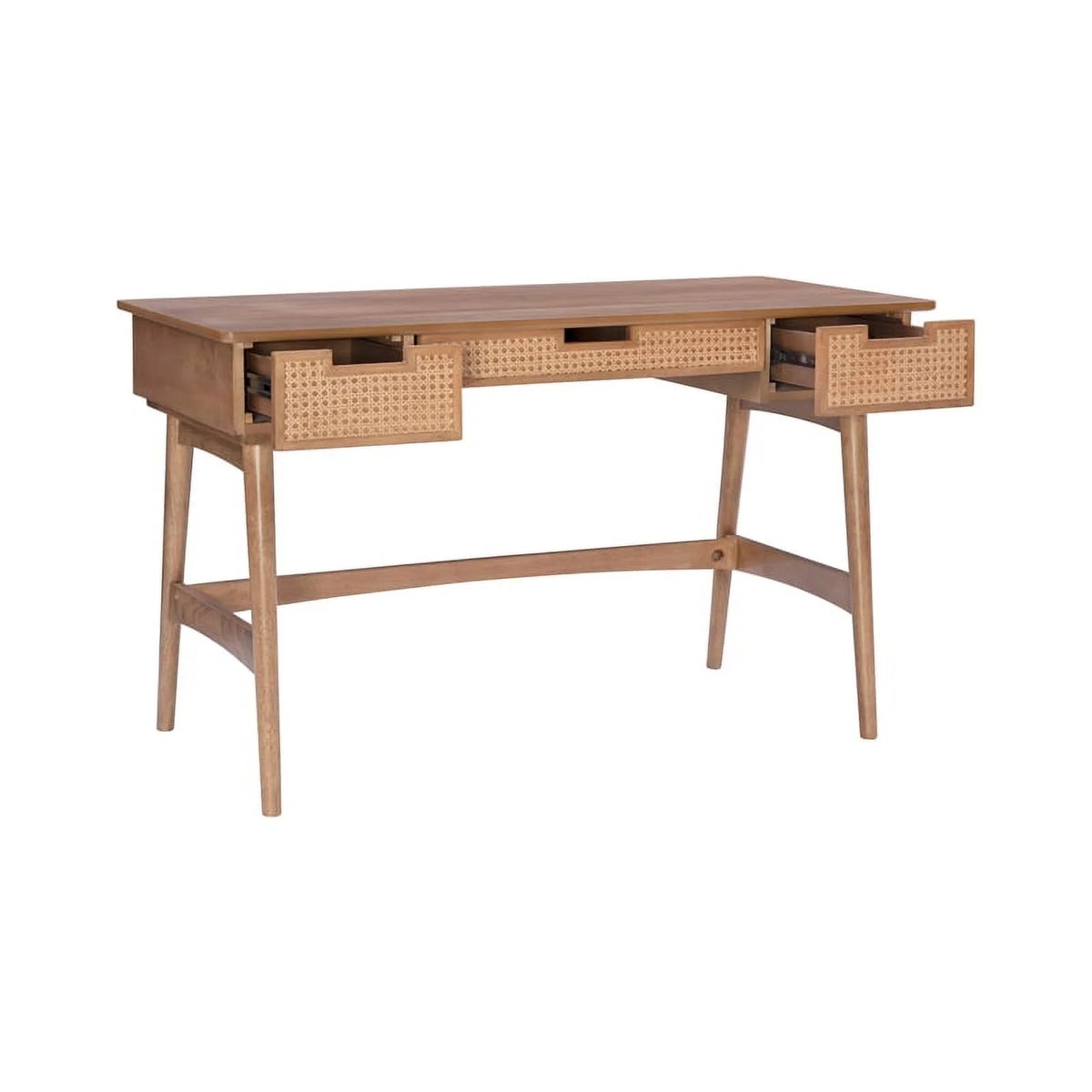 Natural Rattan Wood Desk with Drawers Z6574