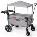 Foldable Wagon with Adjustable Handle Bar, Removable Canopy, 5-Point Harness E458964