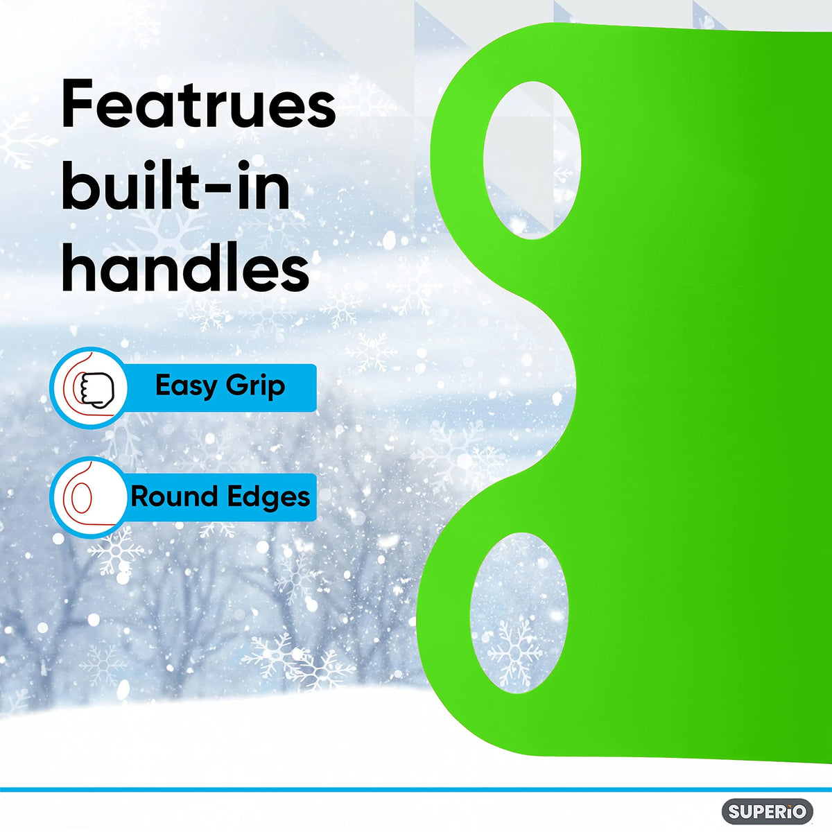 3 Pack Green Kids Snow Sled D4528