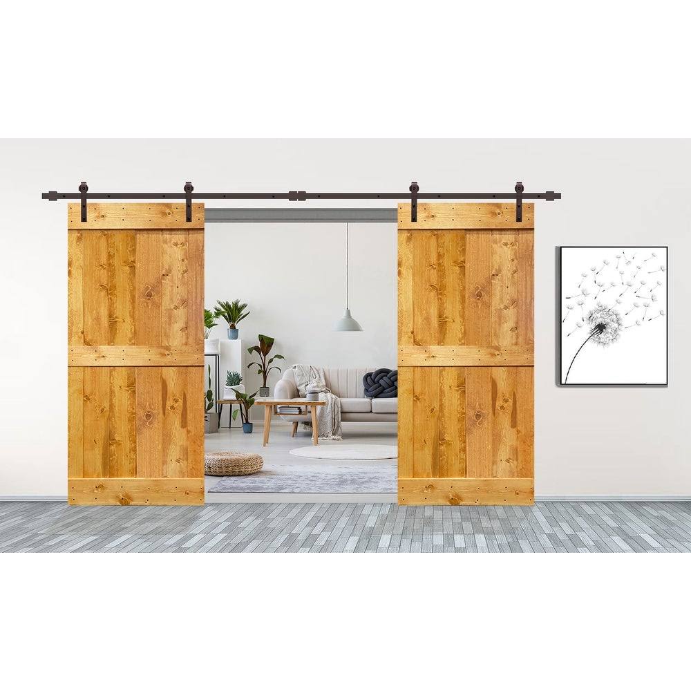 Stained Double Barn Door with Hardware Kit A3616