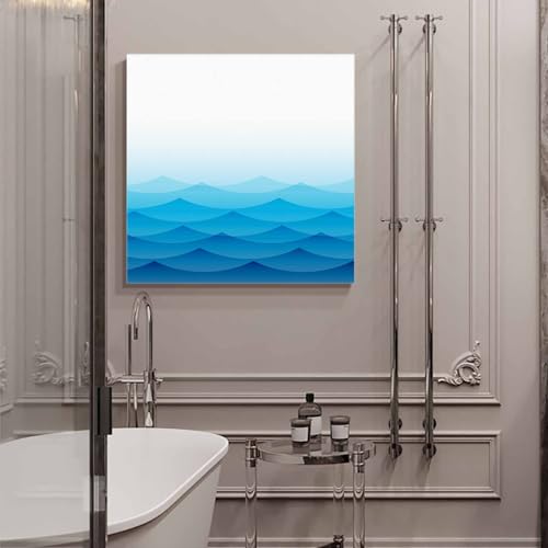 Blue Ocean Waves Canvas Print Wall Art Painting M58478