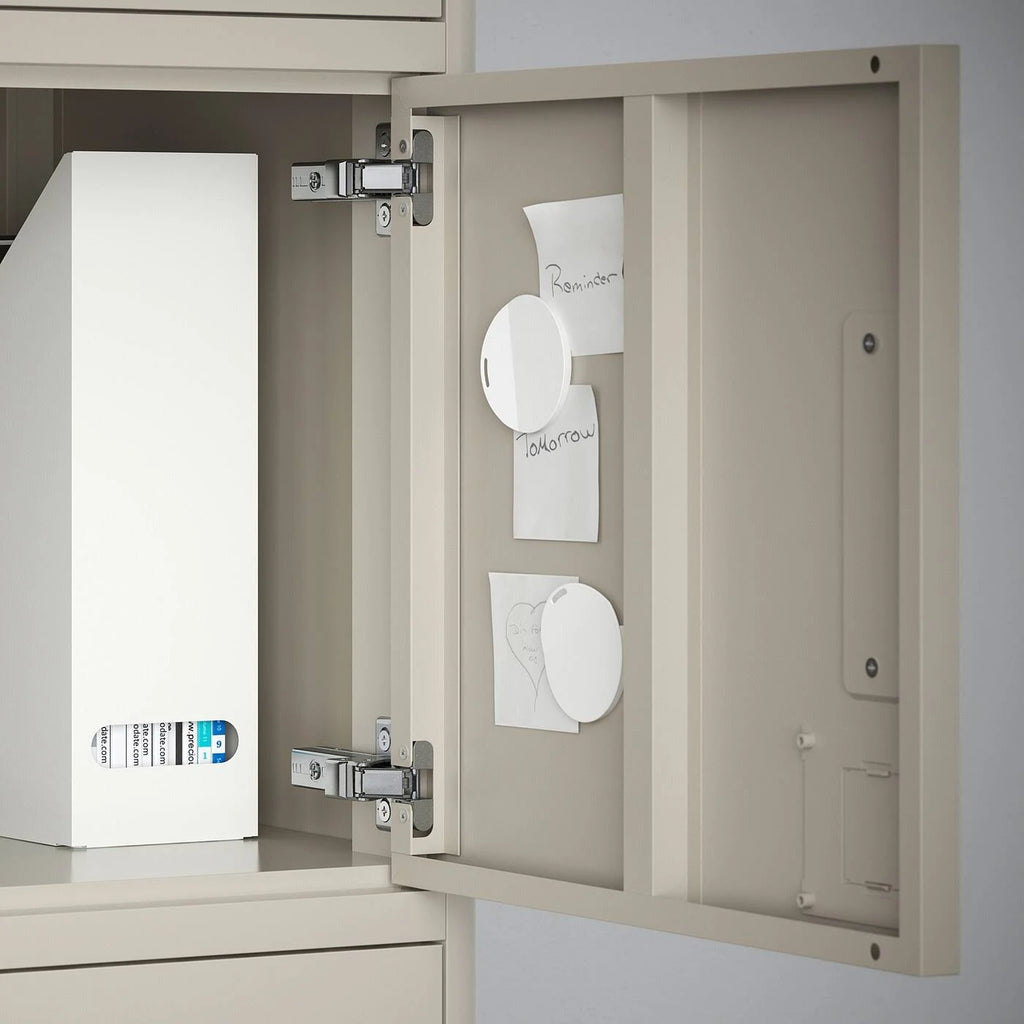 Beige High Cabinet with Drawer and Doors S118