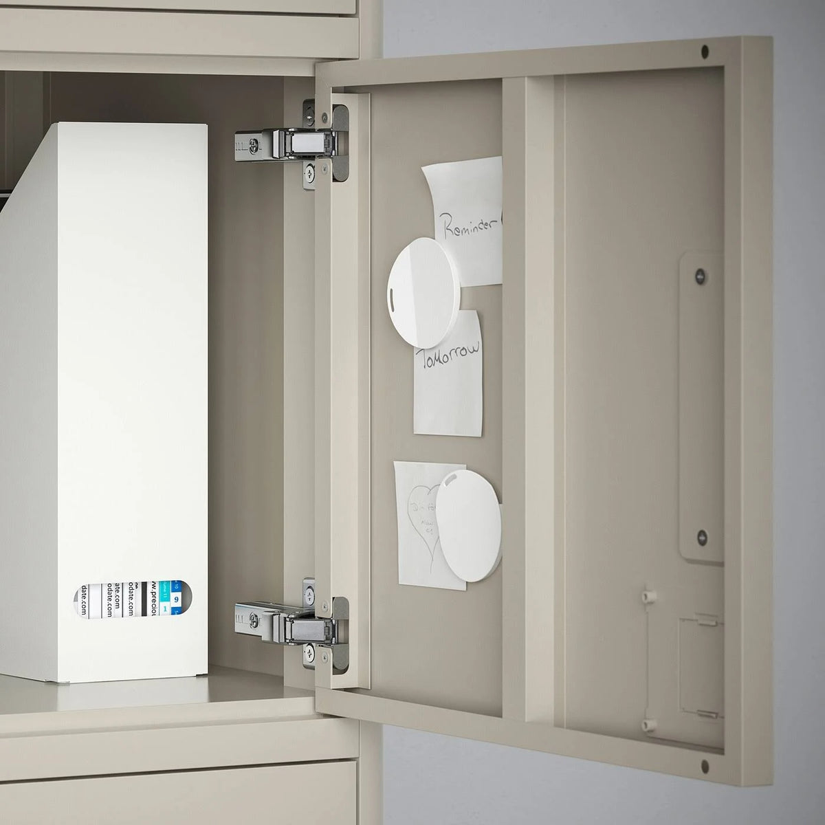 Beige High Cabinet with Drawer and Doors S118