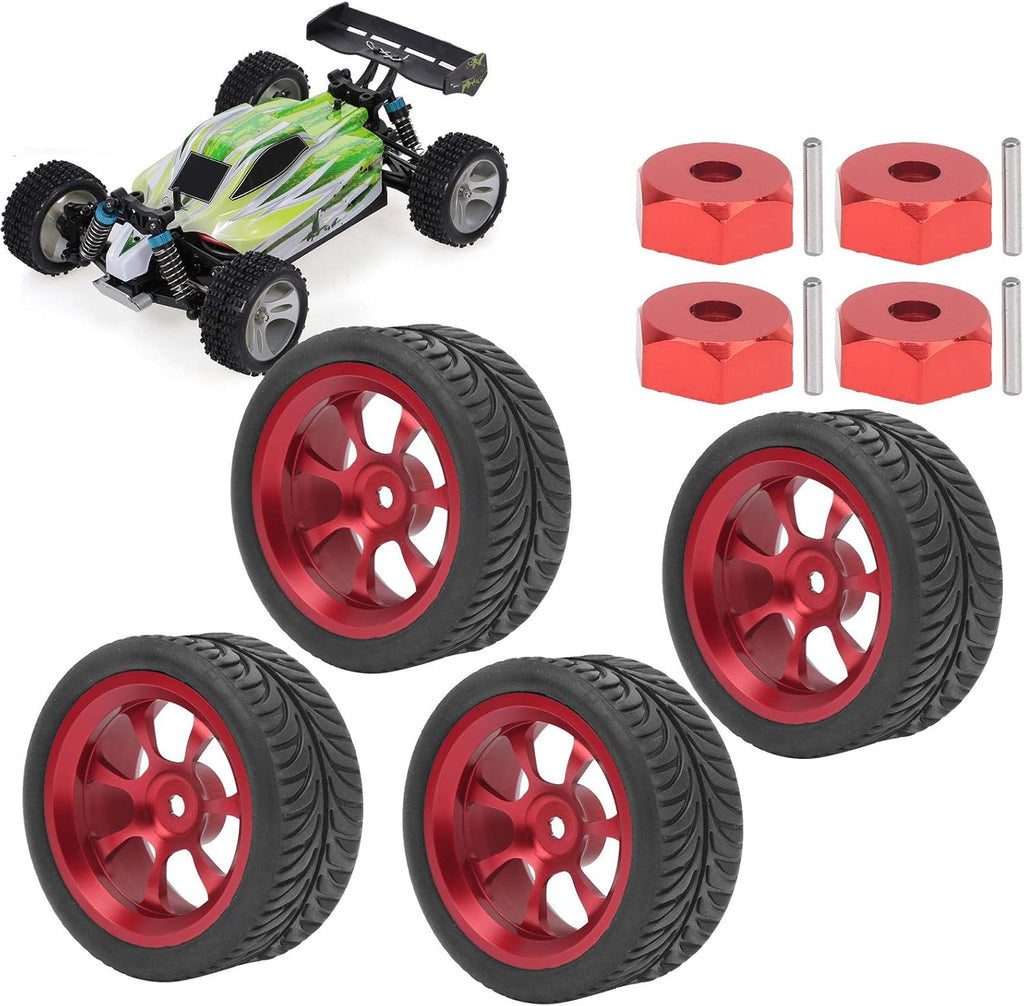 4Pcs Metal Wheel Rims Tires with Adapter for RC Car I1504