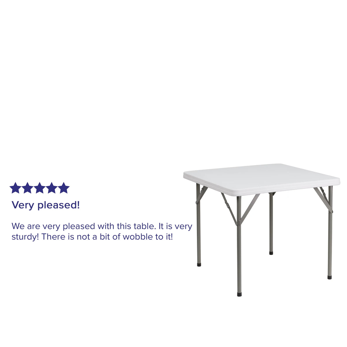 Square Granite White Plastic Folding Table Set of 5 A968981