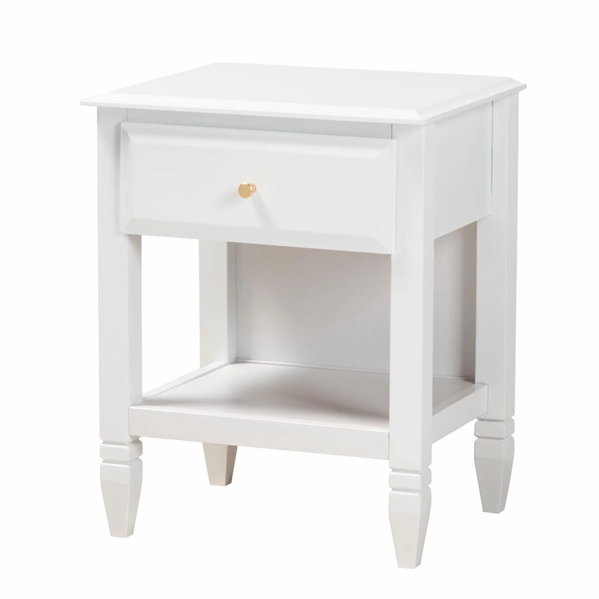 White Wood Twin Size 3-Piece Bedroom Set Q94017