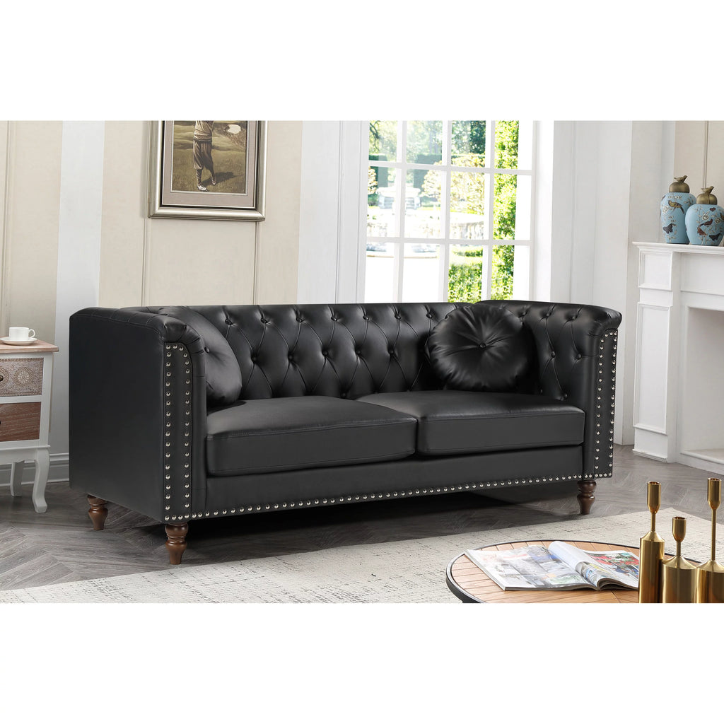 Brown Rolled Arm Sofa D50407