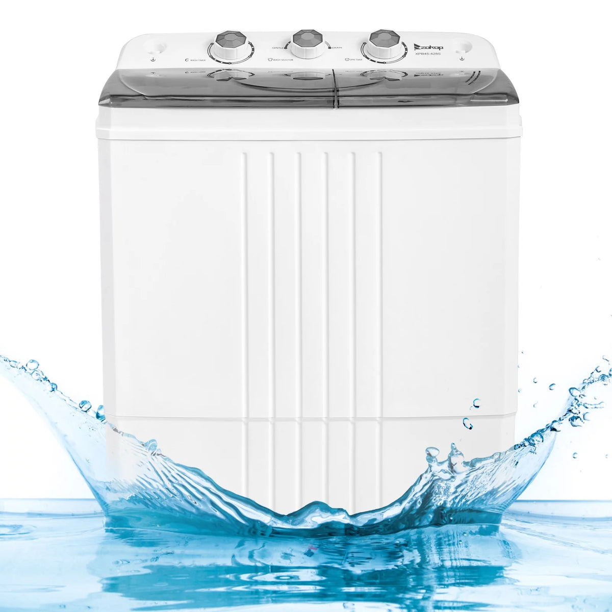 20LBS Portable Compact Twin Tub Washing Machine Washer Dryer, Gray Y372