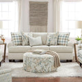 Ivory Chenille Sofa and Loveseat M94447