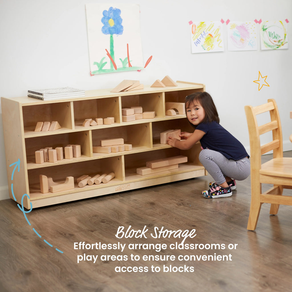 Mobile Block Storage Cart, Large, Natural V71362