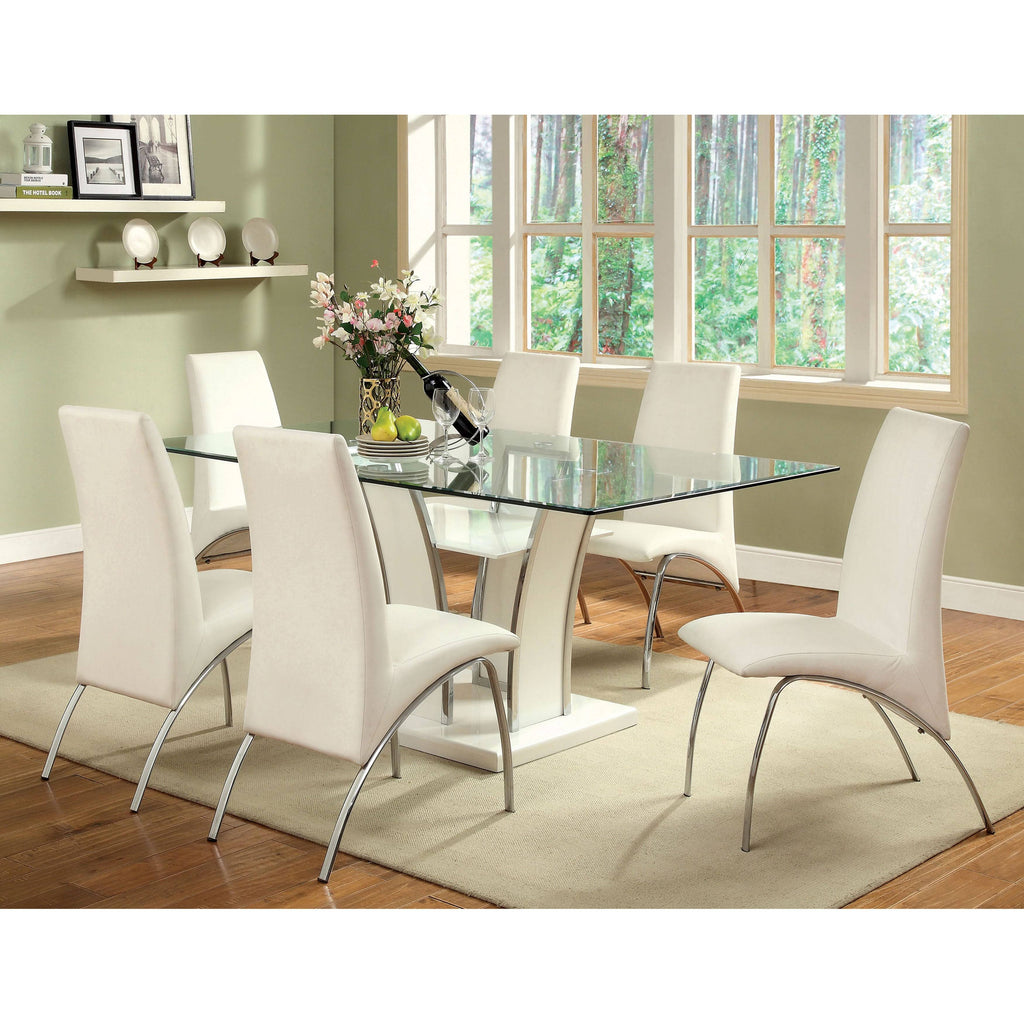 White Faux Leather Dining Chair Set of 2 M949643