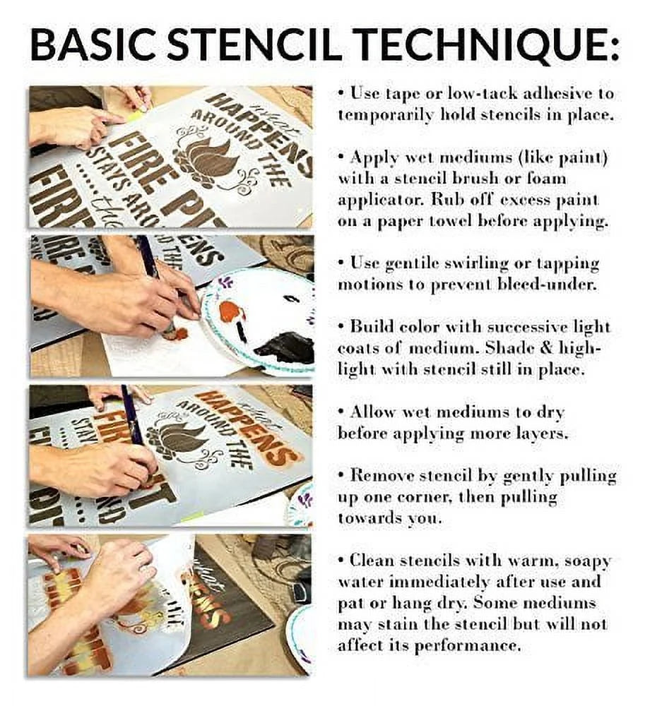 Mandala Half Design Stencil Reusable Mylar Template 22" x 12" U655